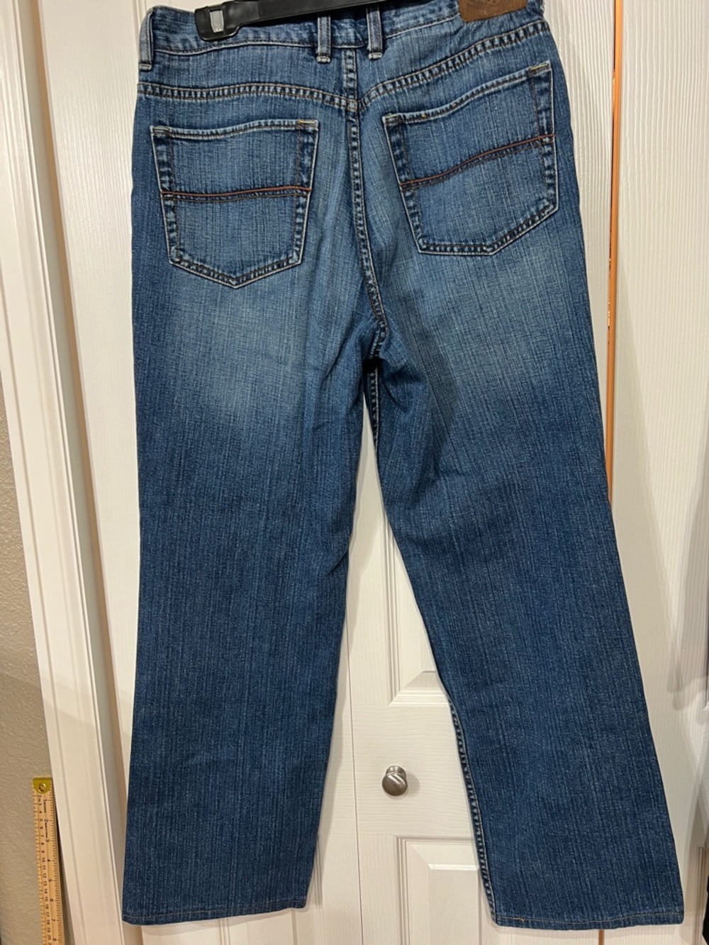 Tommy Bahama Light Blue Relaxed Jeans with Leather Patch